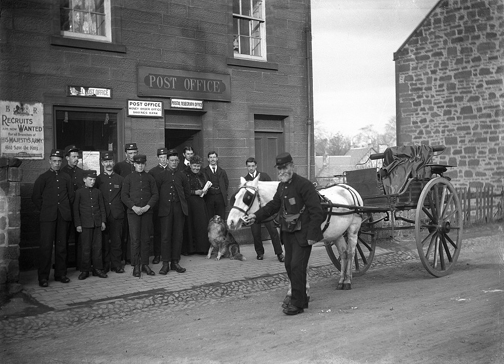 Mauchline Post Office, and staff